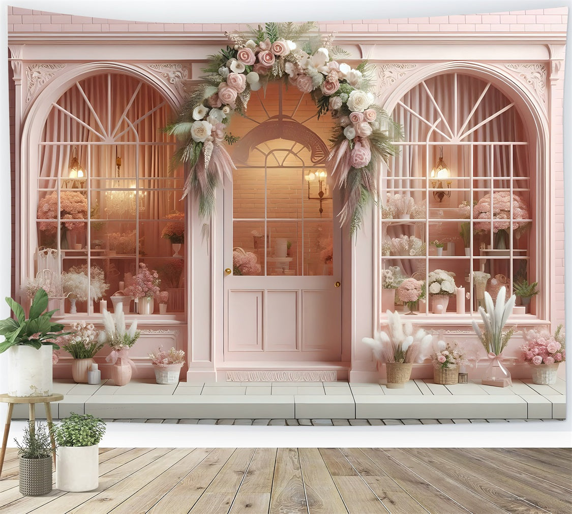 Valentine Photo Shoot Backdrop Flower Shop Window Backdrop UK BRP1-151