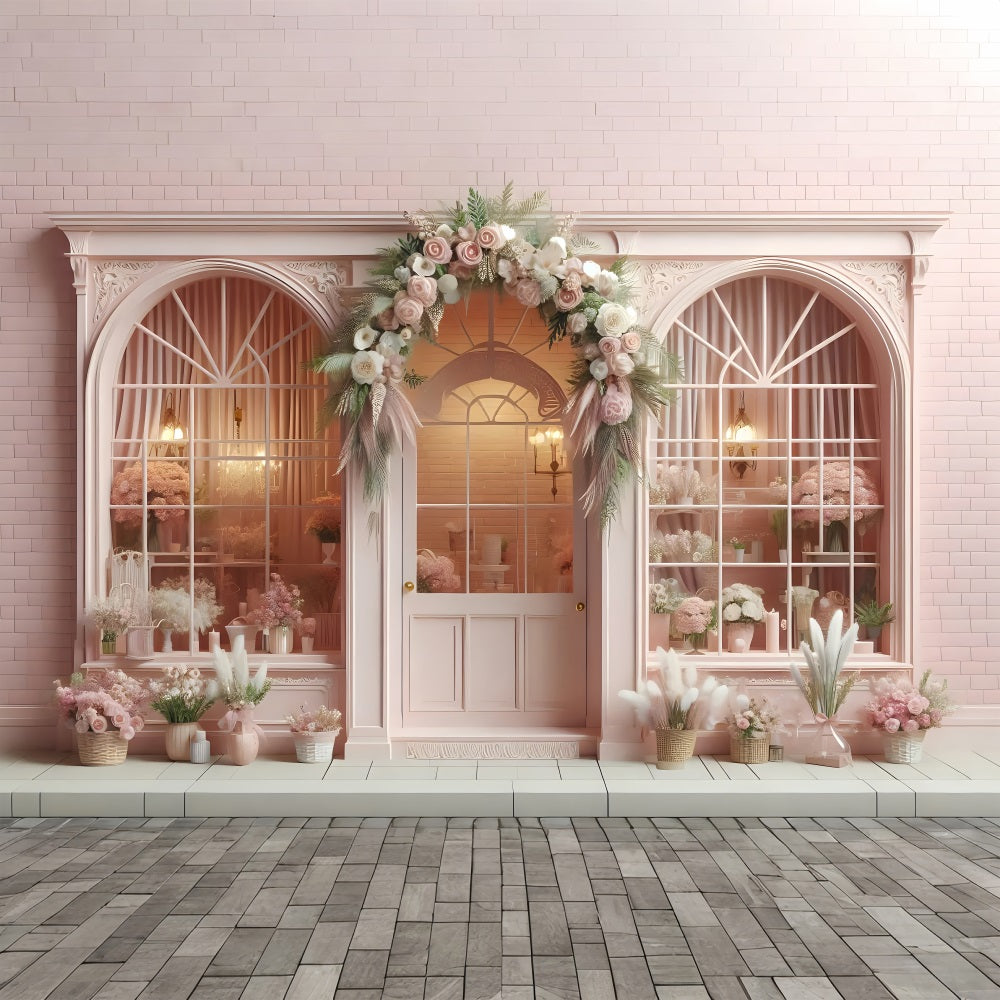 Valentine Photo Shoot Backdrop Flower Shop Window Backdrop UK BRP1-151