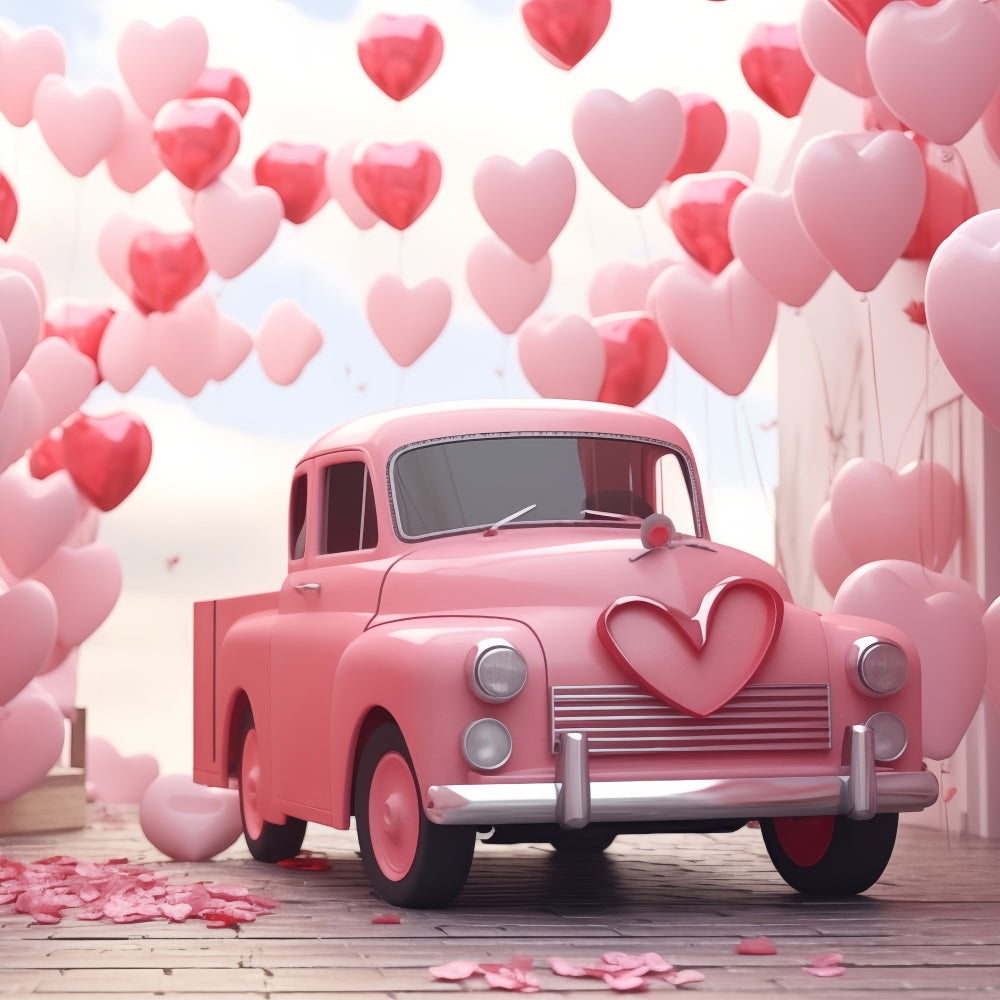 Backdrop Valentines Heart Balloon Love-Themed Truck Backdrop UK BRP1-154