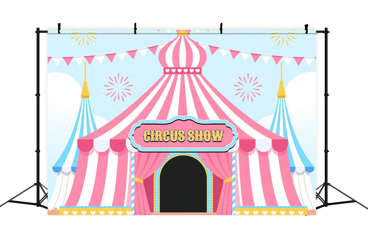 Circus Backdrops Pink Fairytale Tent Carnival Backdrop UK BRP1-168