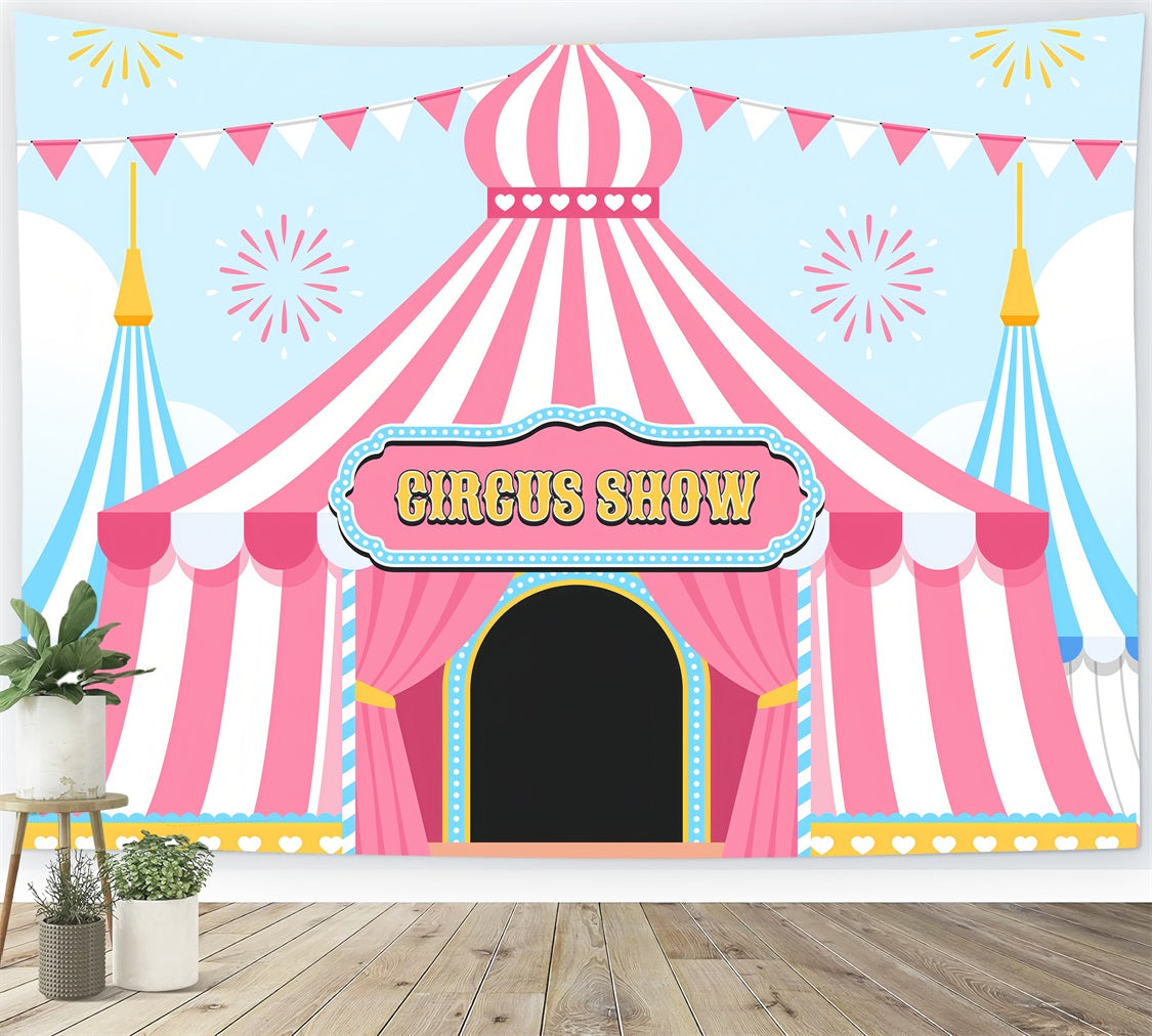 Circus Backdrops Pink Fairytale Tent Carnival Backdrop UK BRP1-168