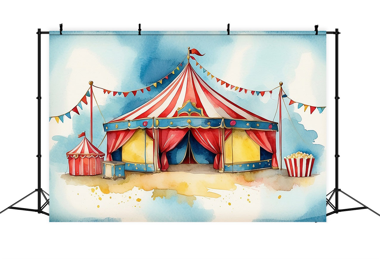 Circus Photo Backdrop Fairground Popcorn Stand Tent Backdrop UK BRP1-171