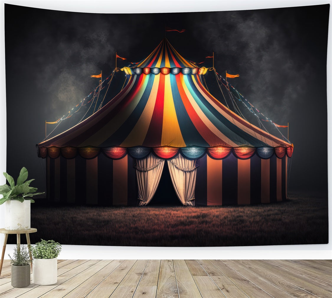 Circus Backdrop Photography Enchanting Nighttime Tent Backdrop UK BRP1-172