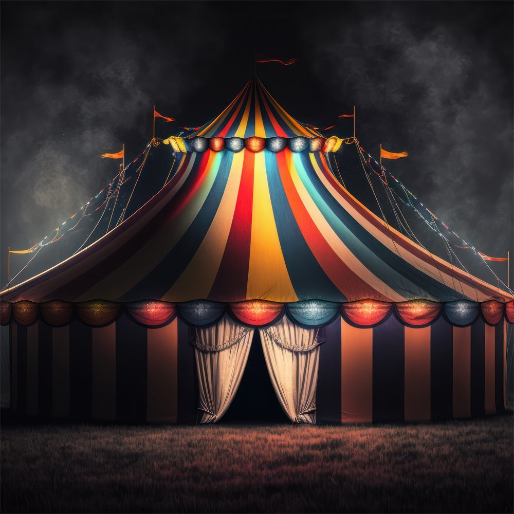 Circus Backdrop Photography Enchanting Nighttime Tent Backdrop UK BRP1-172