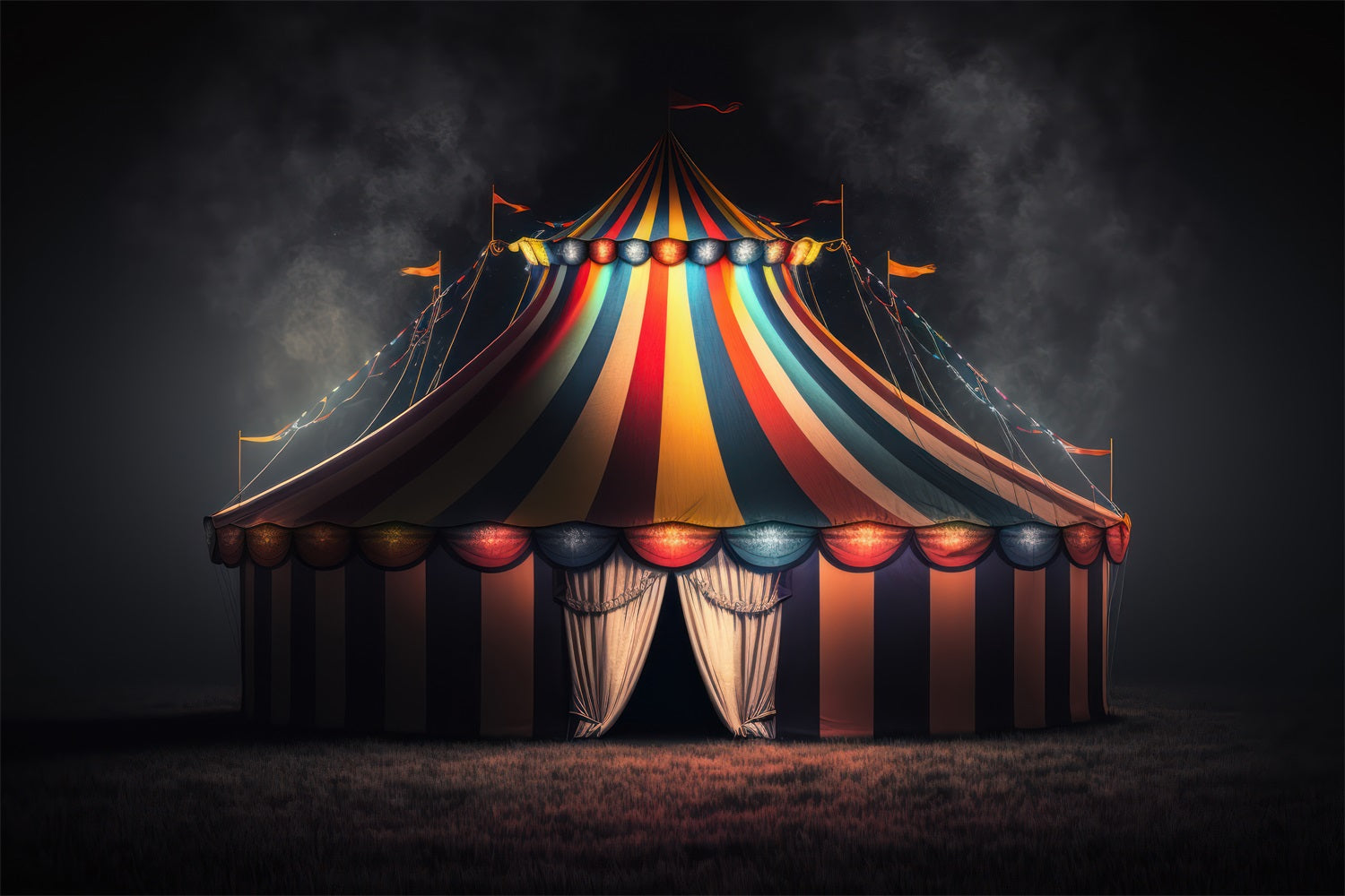 Circus Backdrop Photography Enchanting Nighttime Tent Backdrop UK BRP1-172