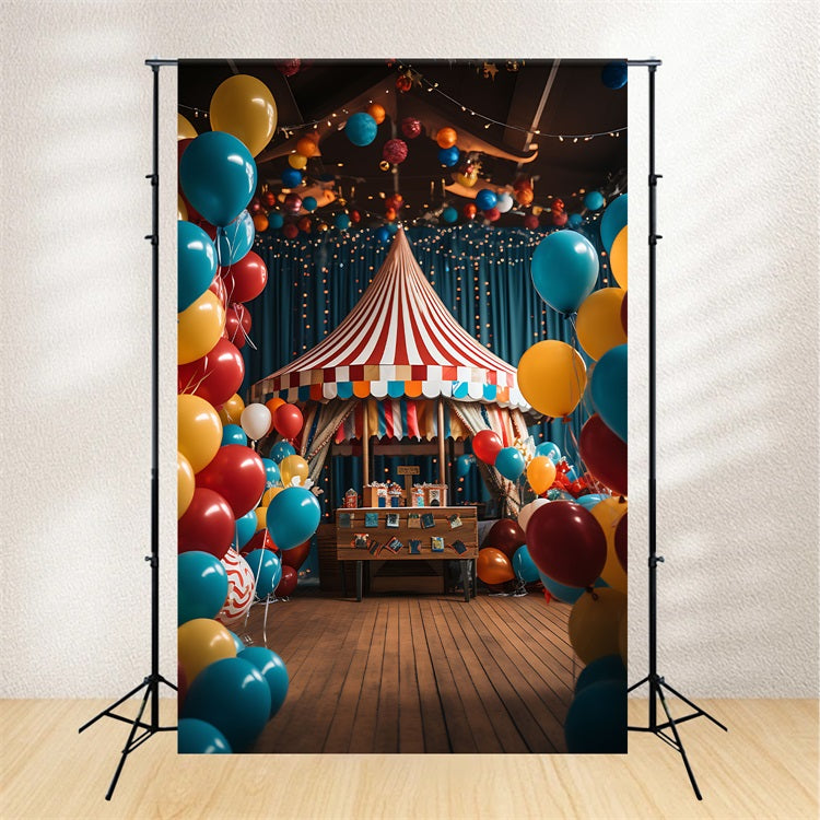 Backdrop Circus Vibrant Balloon Carnival Tent Backdrop UK BRP1-177