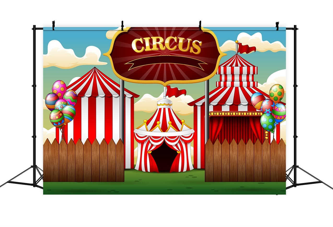 Carnival Circus Backdrop Wooden Fence Tent Photography Backdrop UK BRP1-189