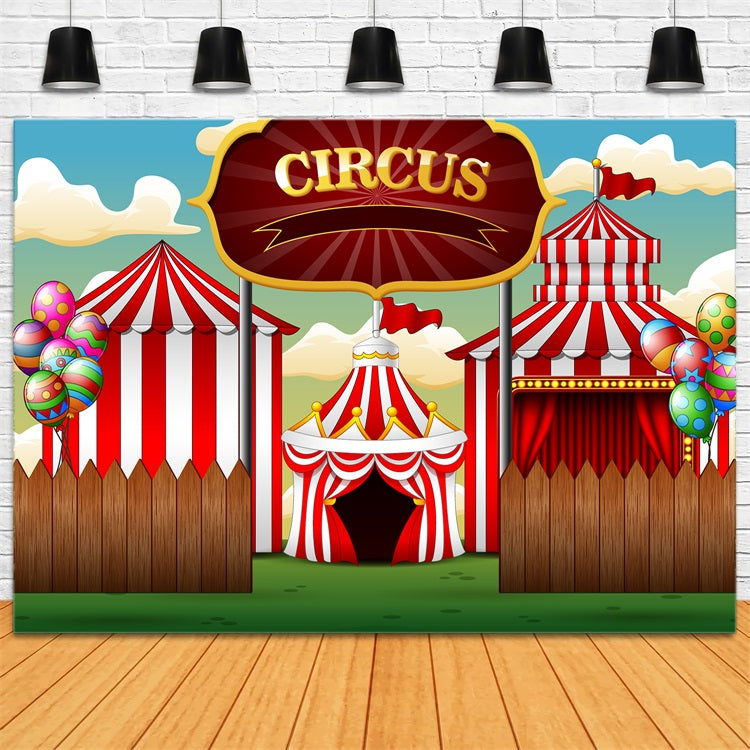 Carnival Circus Backdrop Wooden Fence Tent Photography Backdrop UK BRP1-189