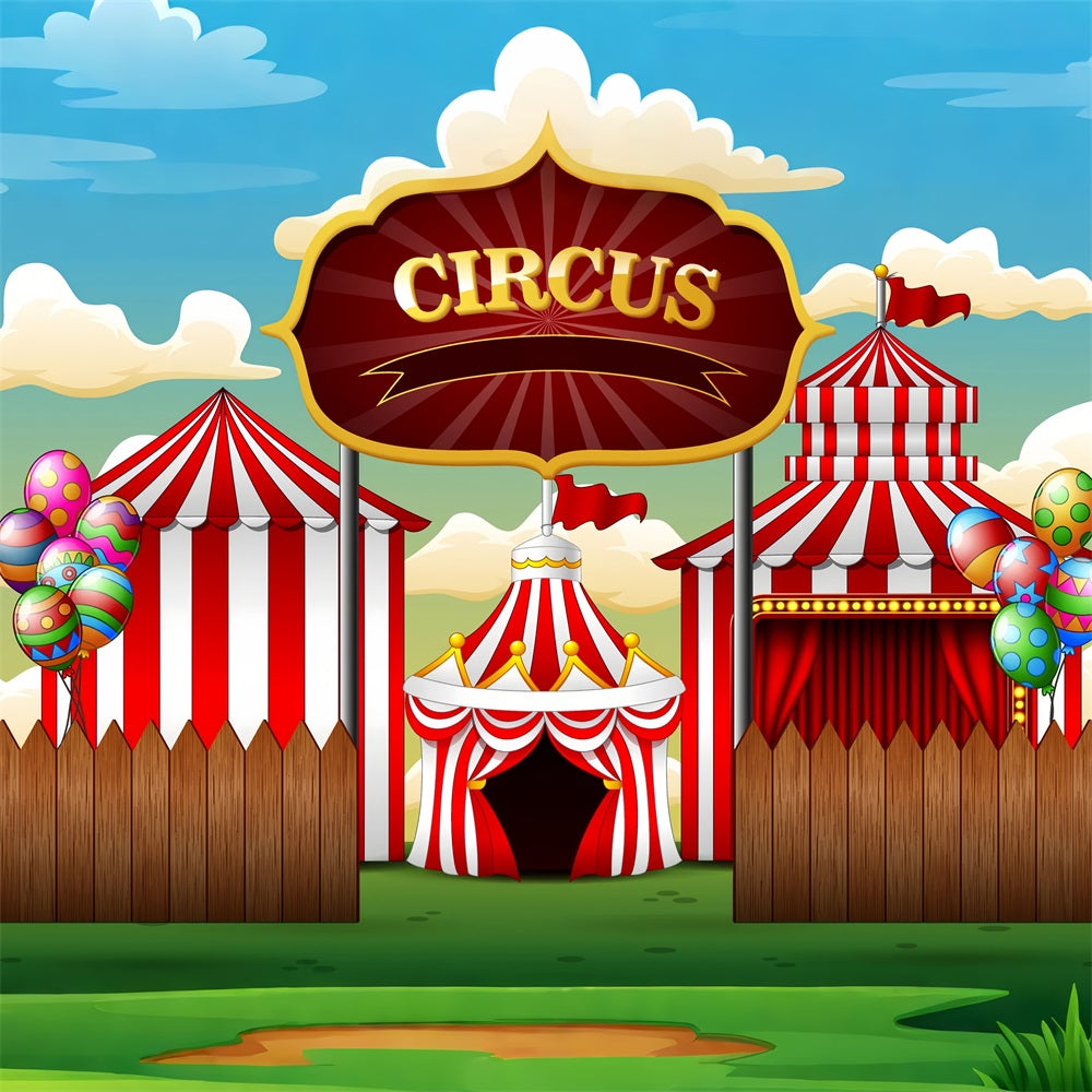 Carnival Circus Backdrop Wooden Fence Tent Photography Backdrop UK BRP1-189