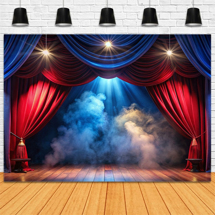 Carnival Photo Backdrops Stage Red Blue Curtain Backdrop UK BRP1-201