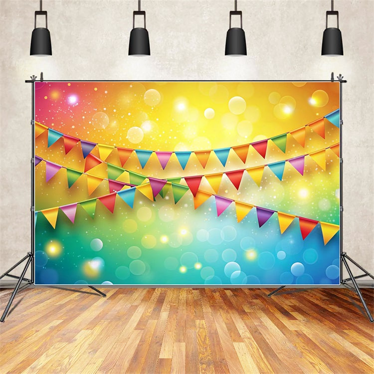 Carnival Backdrop Rainbow Pennant Garland Festival Backdrop UK BRP1-203