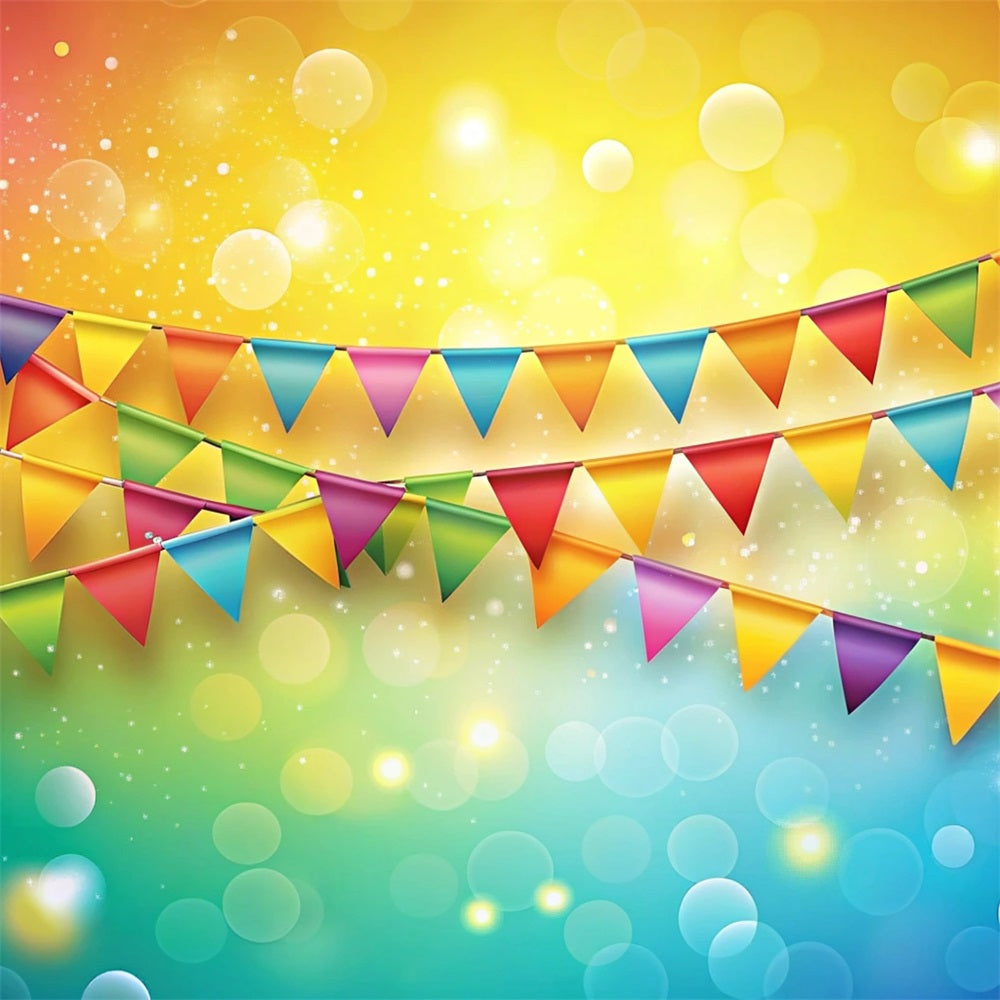 Carnival Backdrop Rainbow Pennant Garland Festival Backdrop UK BRP1-203