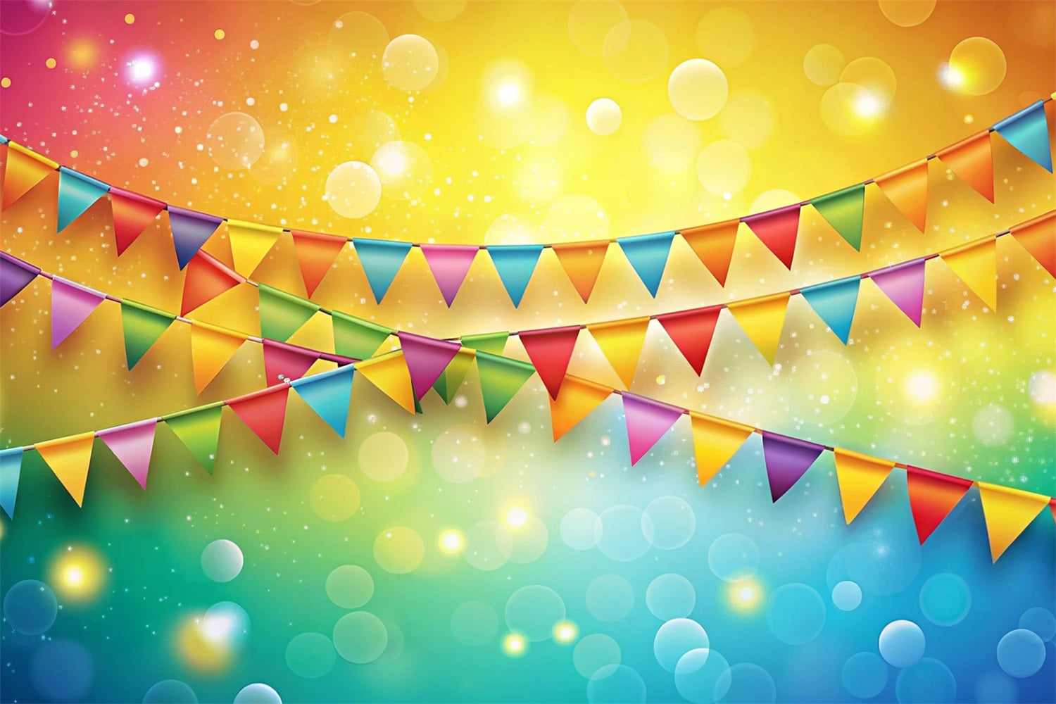 Carnival Backdrop Rainbow Pennant Garland Festival Backdrop UK BRP1-203