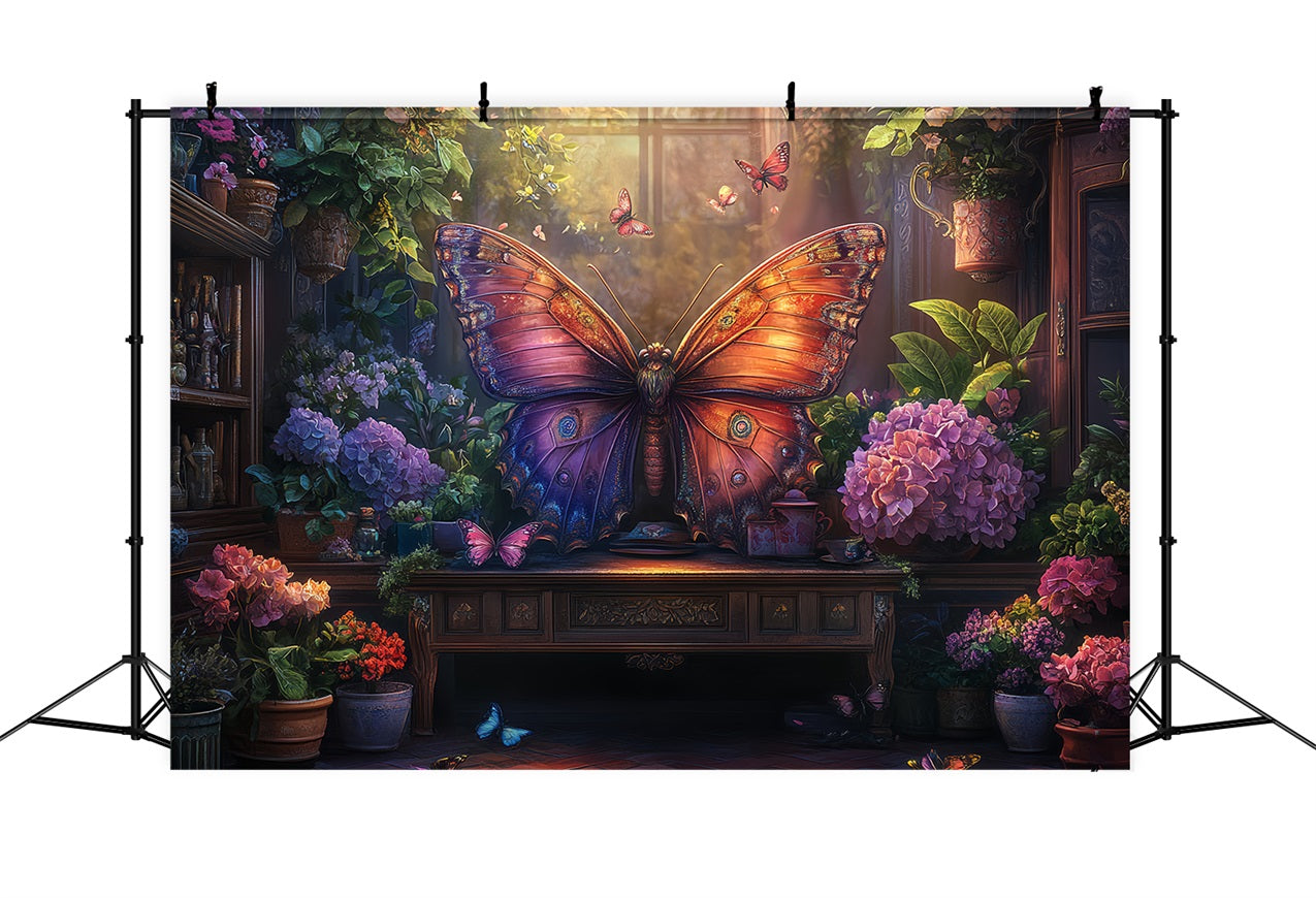 Spring Backdrop Ideas Cozy Room Butterfly Garden Backdrop UK BRP1-21