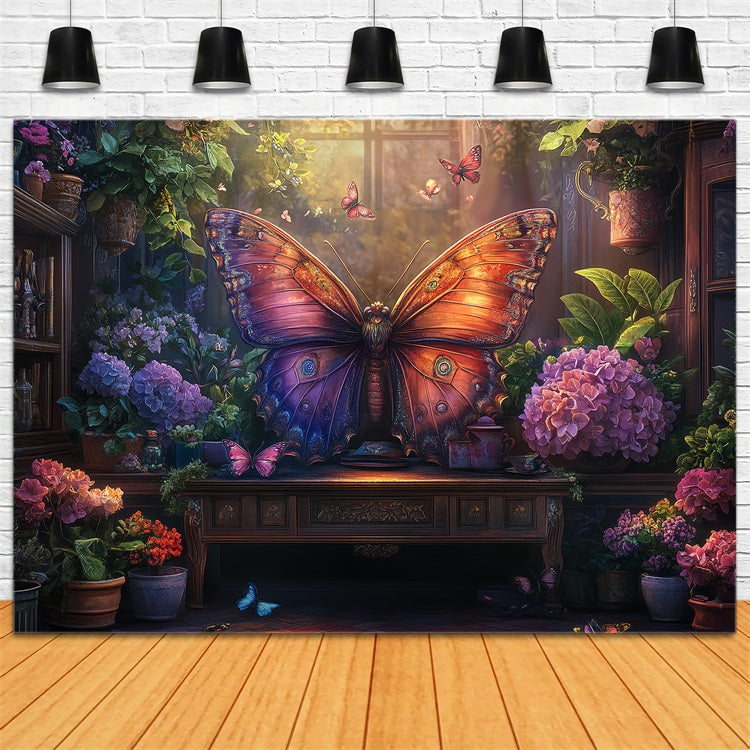 Spring Backdrop Ideas Cozy Room Butterfly Garden Backdrop UK BRP1-21