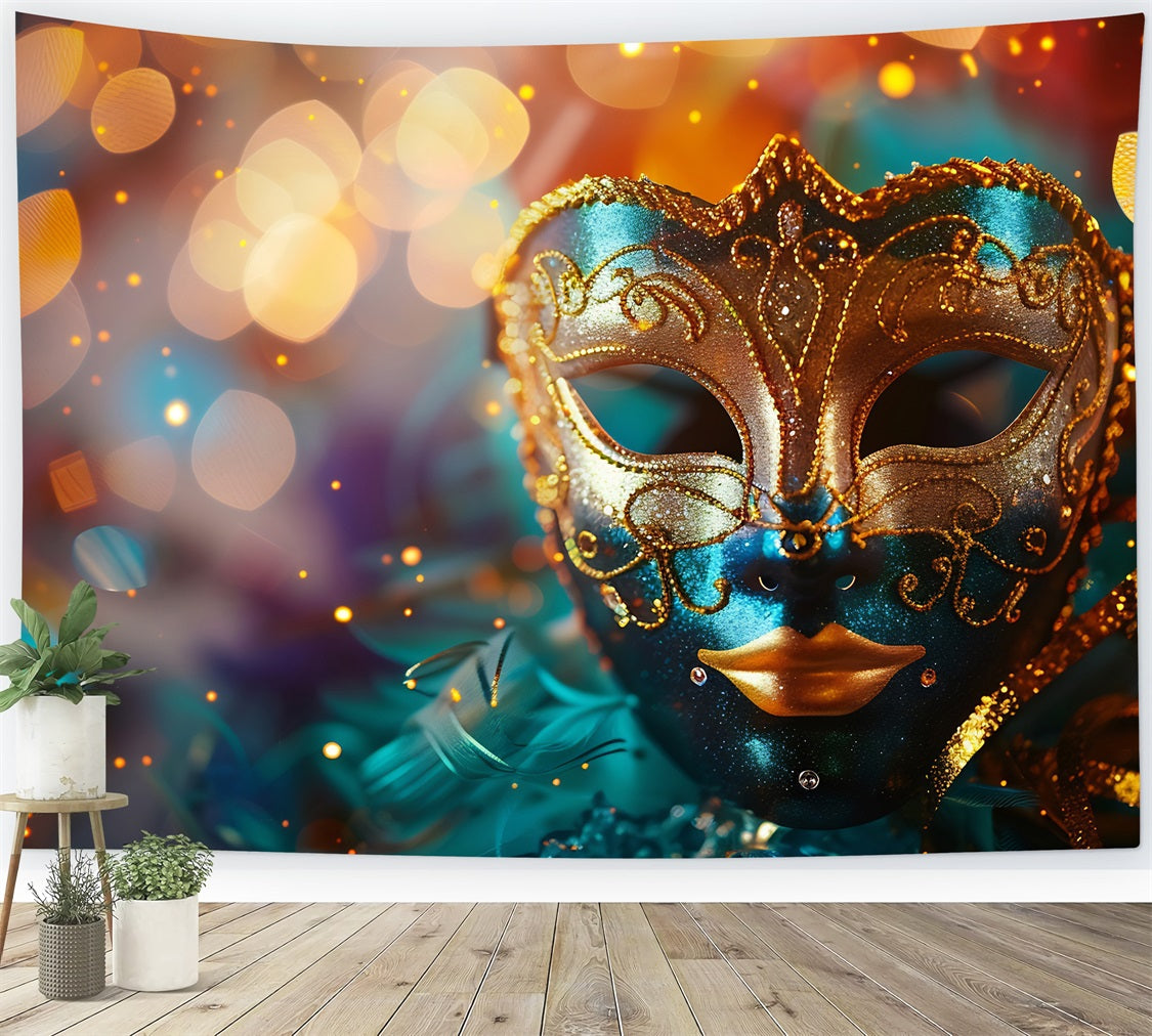 Carnival Themed Backdrops Stunning Mask Artistic Feathers Backdrop UK BRP1-210