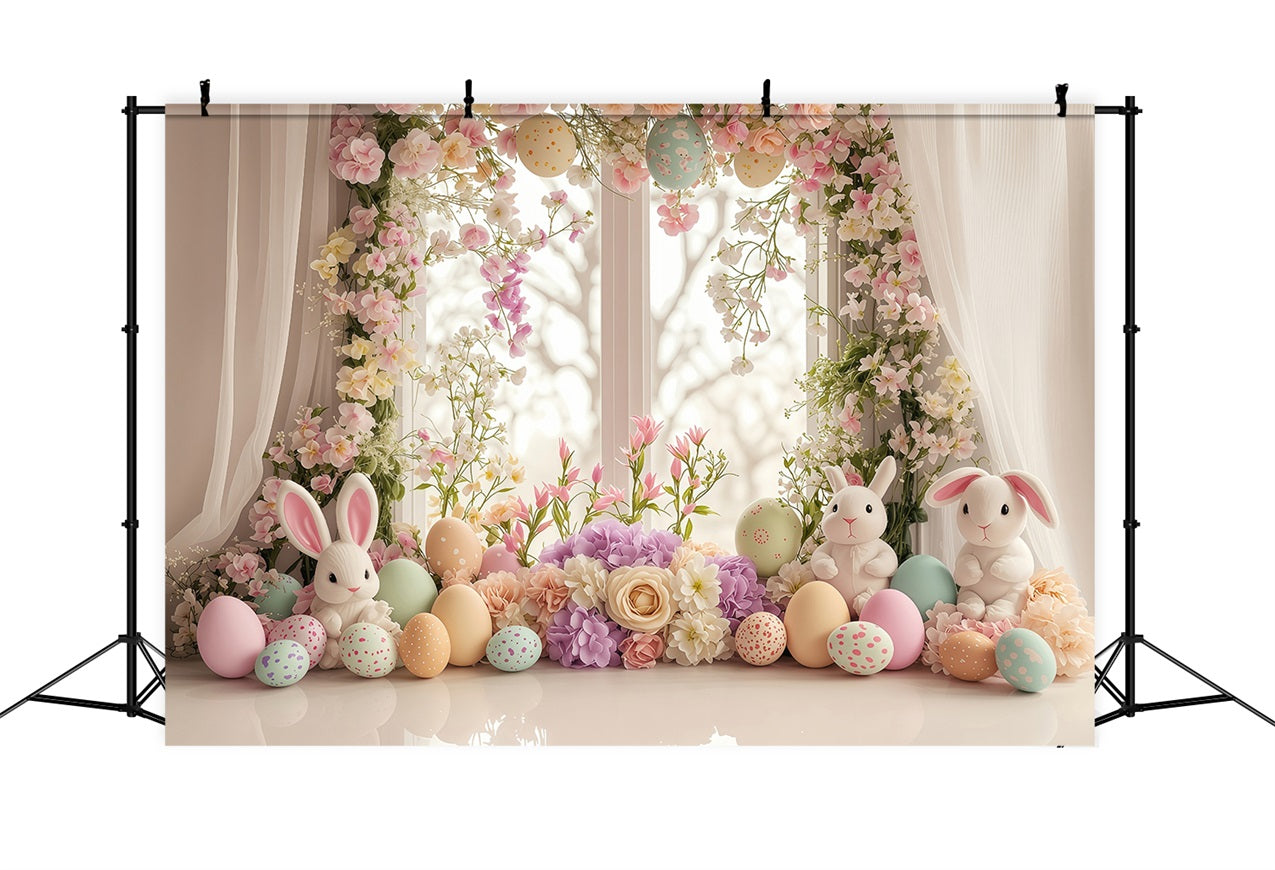 Easter Photo Backdrop Charm Window Rabbits Backdrop UK BRP1-213