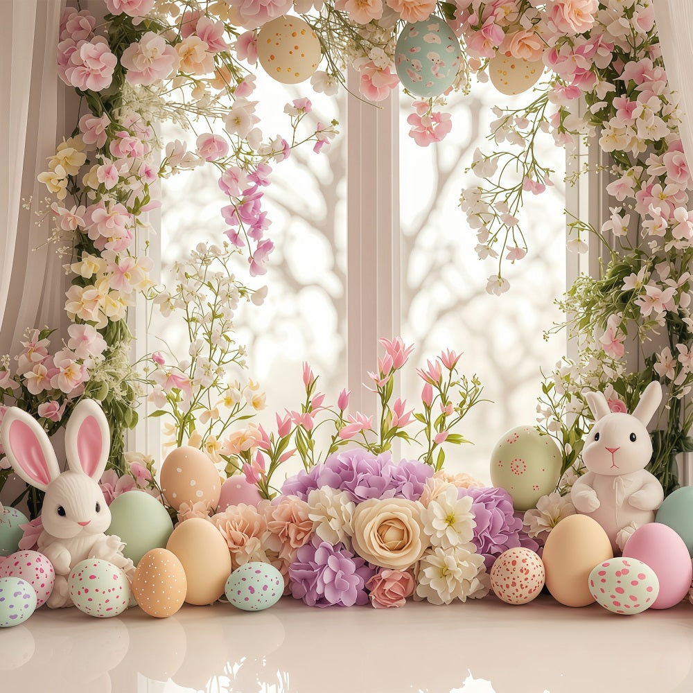 Easter Photo Backdrop Charm Window Rabbits Backdrop UK BRP1-213