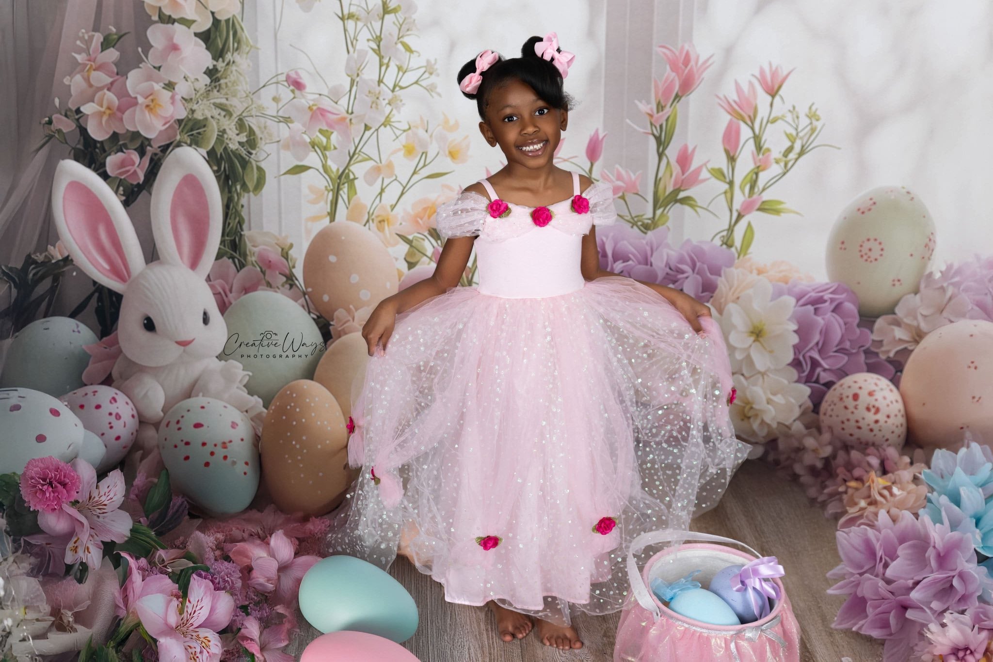 Easter Photo Backdrop Charm Window Rabbits Backdrop UK BRP1-213