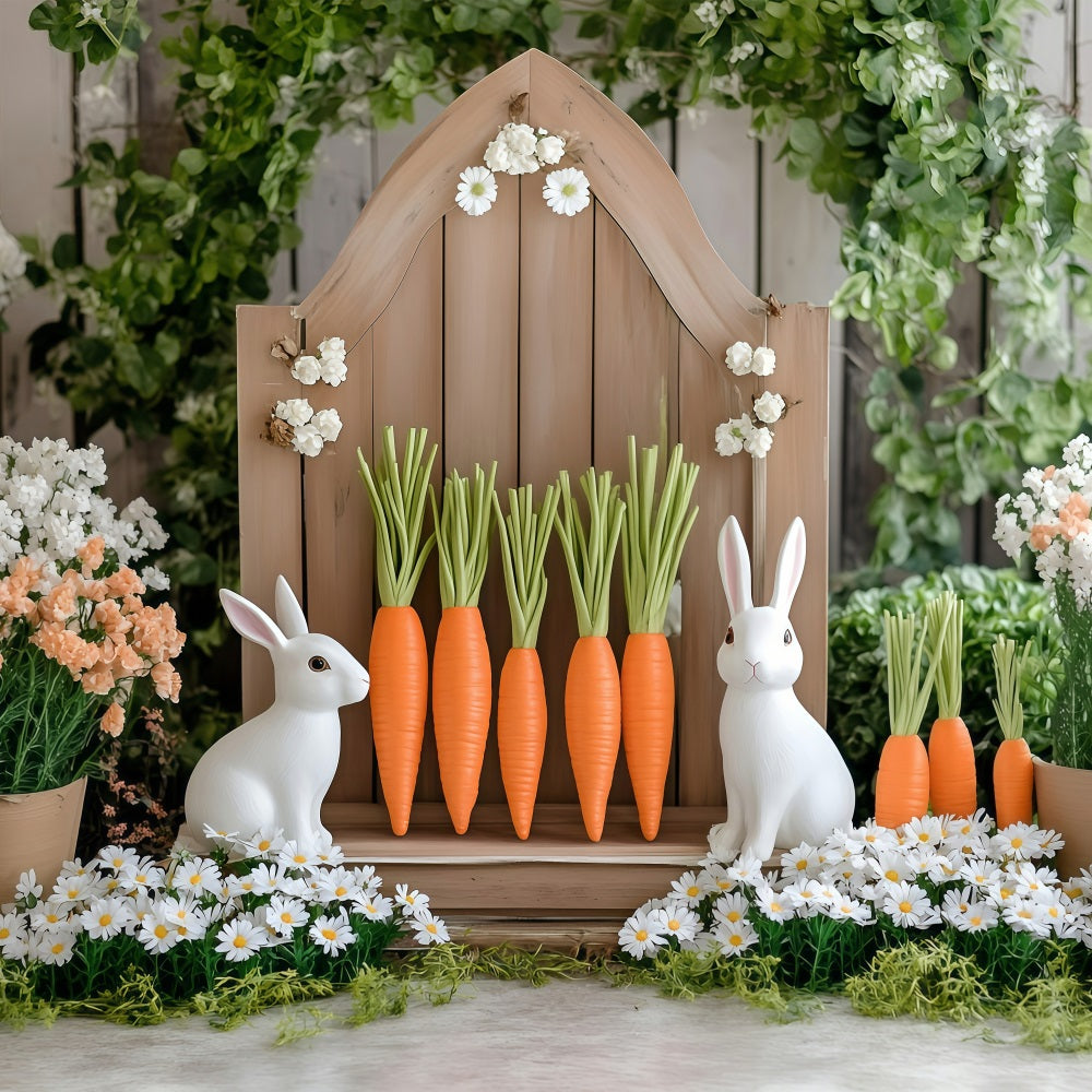 Photography Easter Backdrop Floral Bunny Carrot Stand Backdrop UK BRP1-214