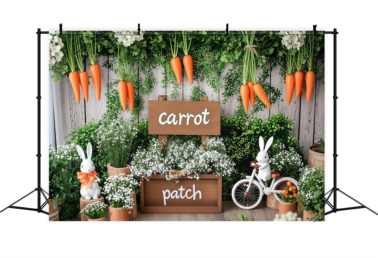 Easter Backdrops Photos Carrot Patch Greenery Setting Backdrop UK BRP1-215