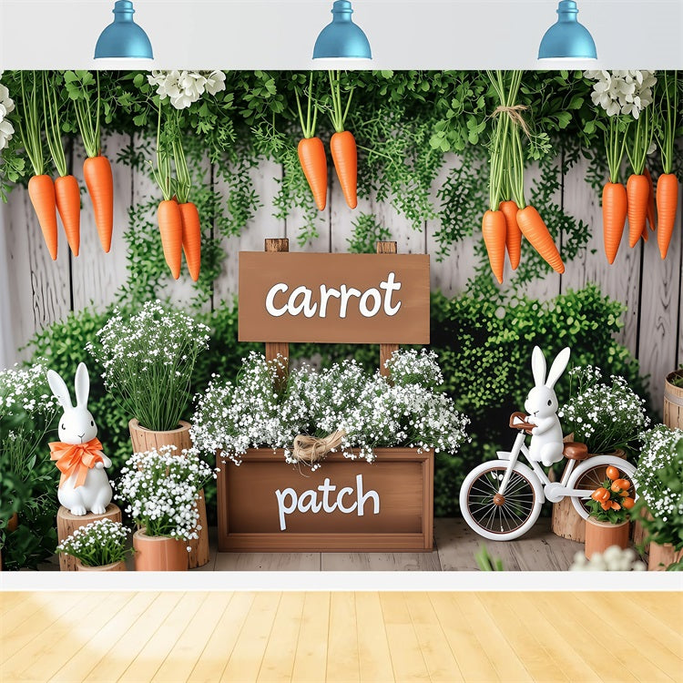 Easter Backdrops Photos Carrot Patch Greenery Setting Backdrop UK BRP1-215