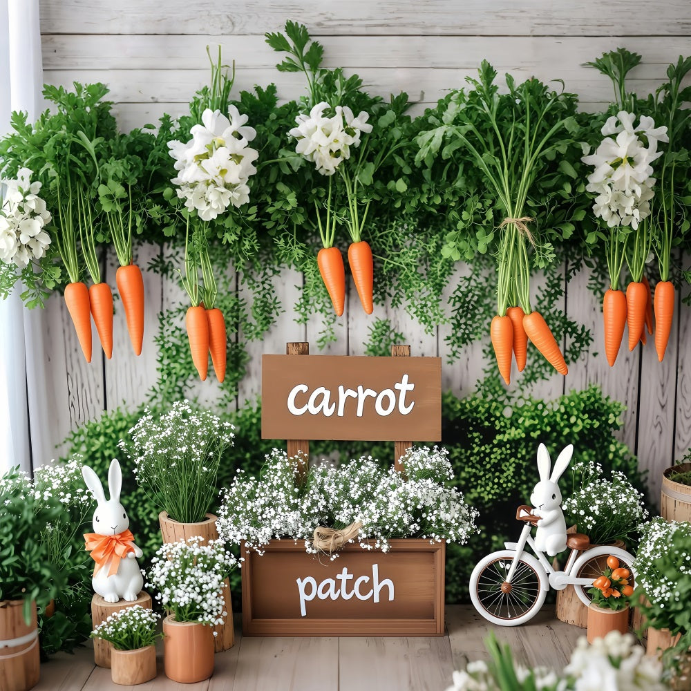 Easter Backdrops Photos Carrot Patch Greenery Setting Backdrop UK BRP1-215