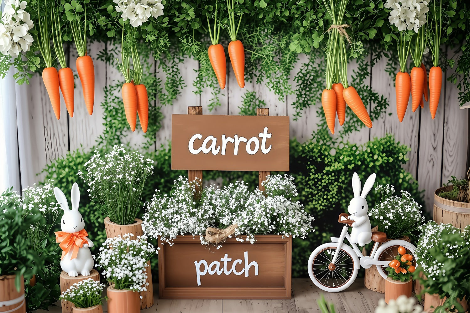 Easter Backdrops Photos Carrot Patch Greenery Setting Backdrop UK BRP1-215