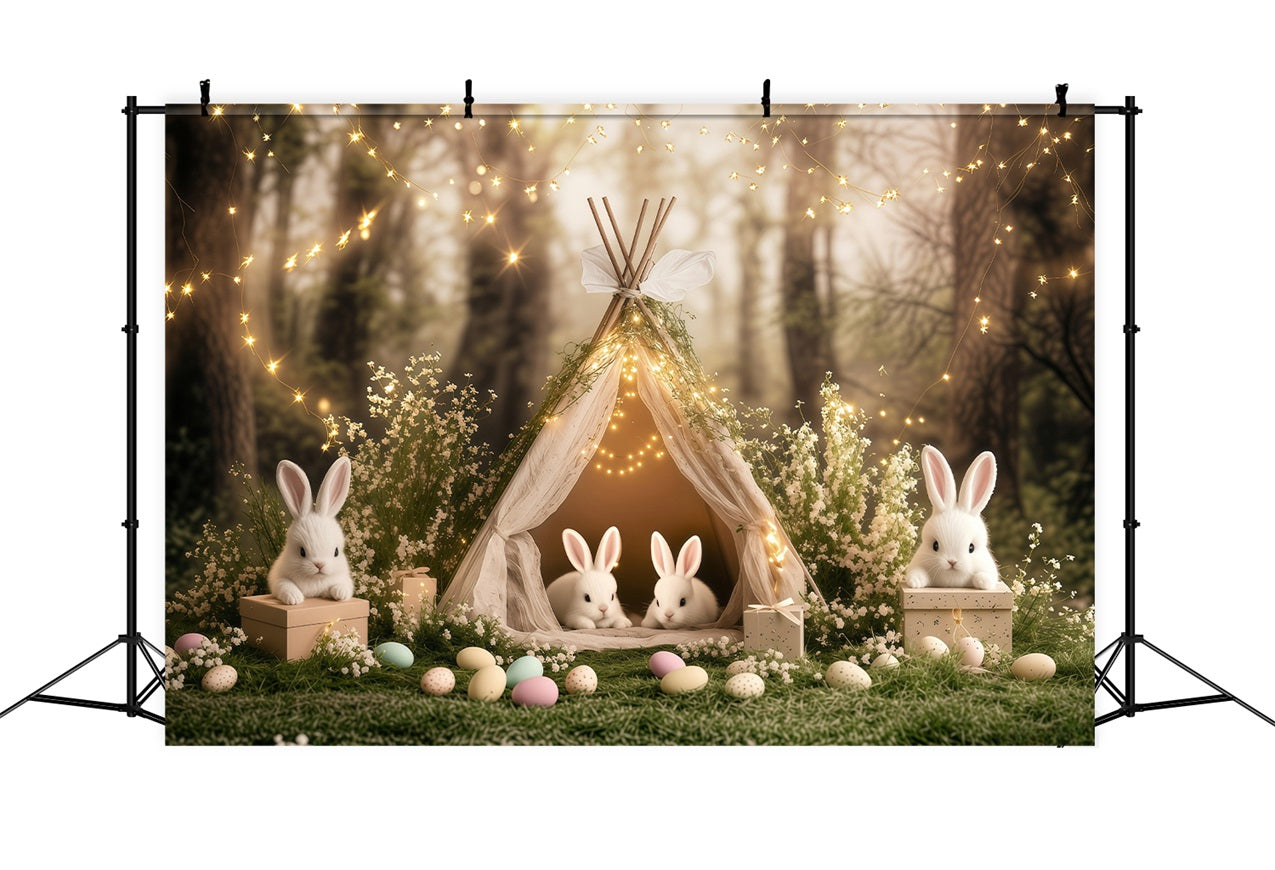 Easter Backdrop Glowing Tent Bunny Forest Backdrop UK BRP1-218