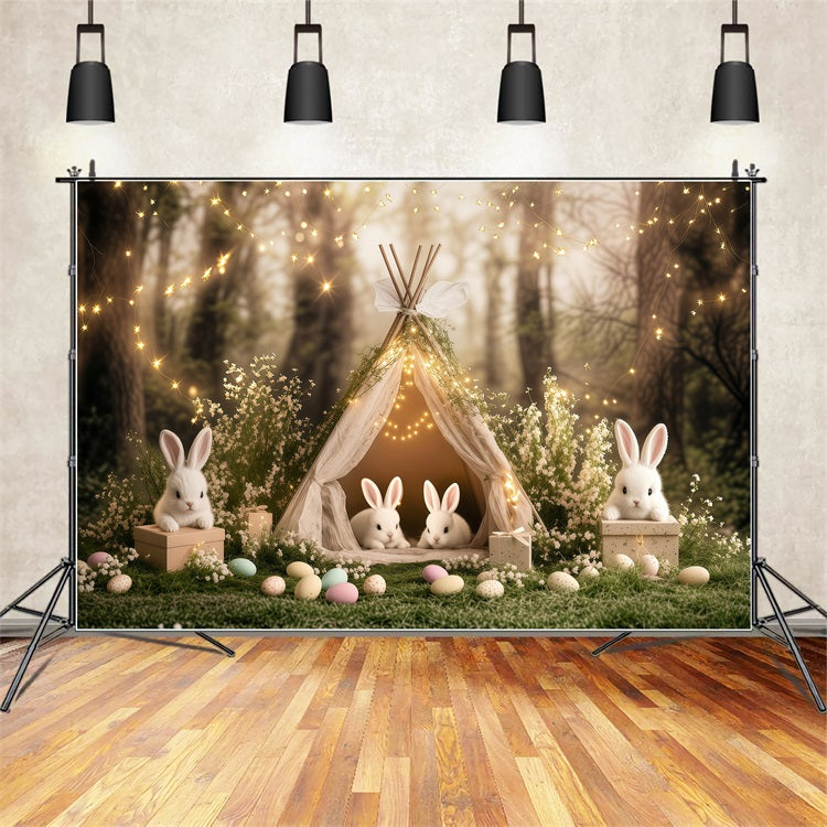 Easter Backdrop Glowing Tent Bunny Forest Backdrop UK BRP1-218