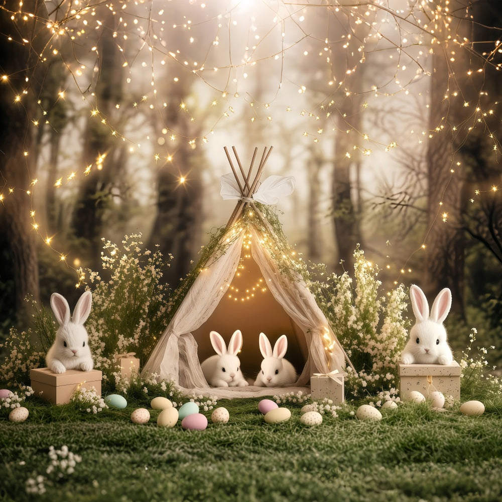 Easter Backdrop Glowing Tent Bunny Forest Backdrop UK BRP1-218