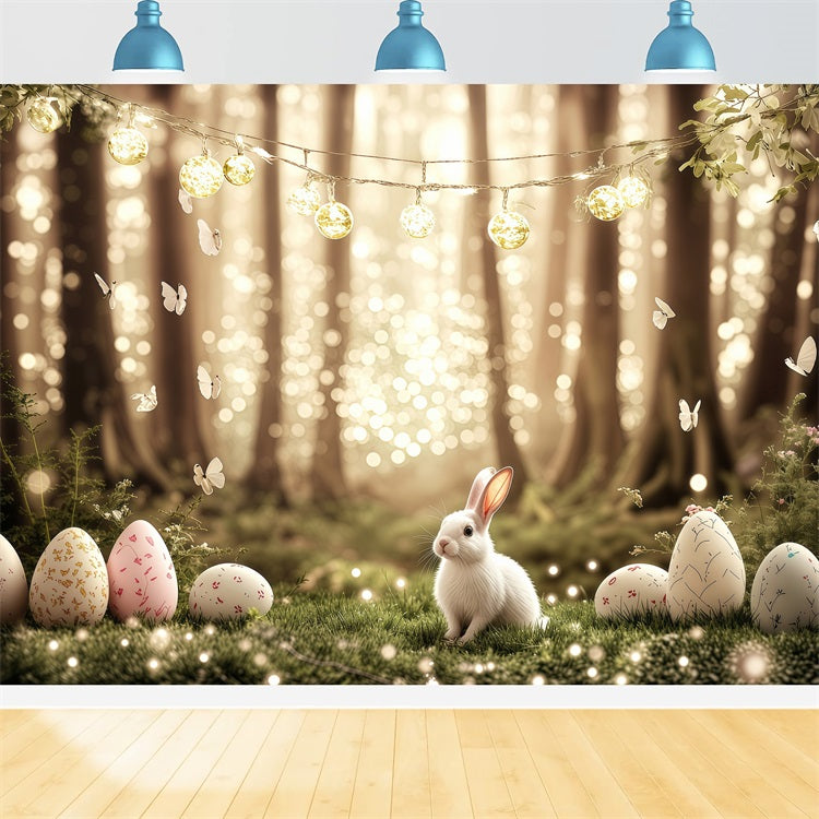 Easter Photo Backdrop Dreamy Bunny Sparkling Forest Backdrop UK BRP1-219