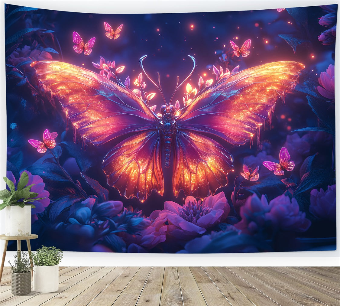 Spring Photo Backdrop Illuminated Butterfly Dreamy Floral Backdrop UK BRP1-22