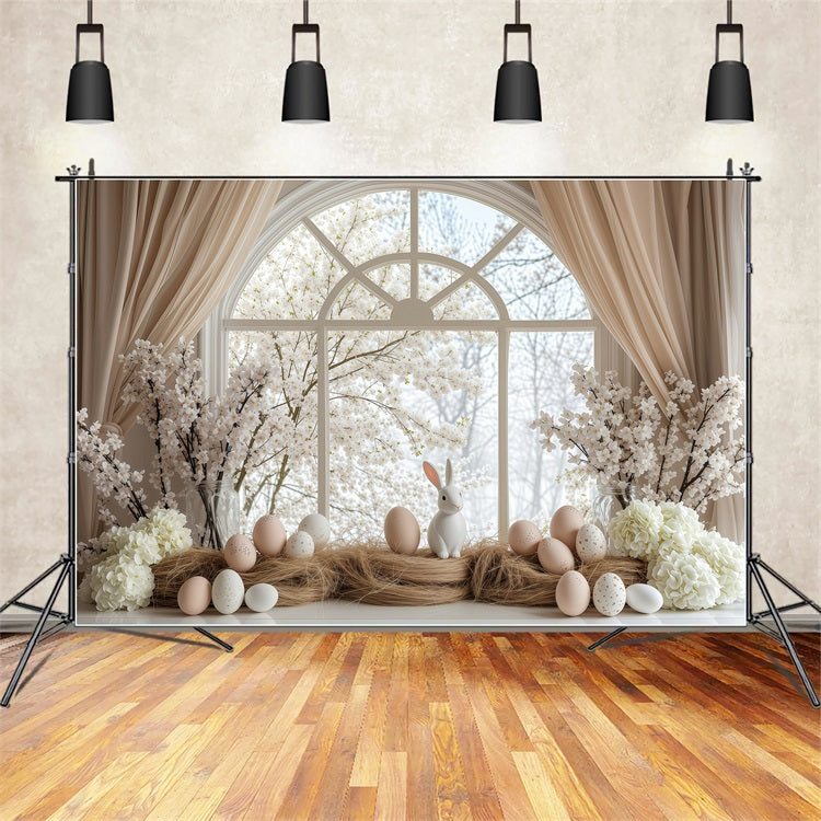 Easter Backdrops Photography Dreamy Spring Window Bunny Backdrop UK BRP1-222