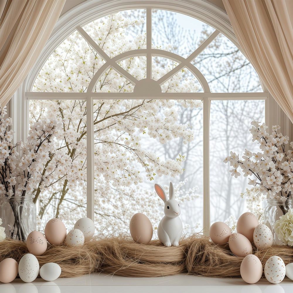 Easter Backdrops Photography Dreamy Spring Window Bunny Backdrop UK BRP1-222