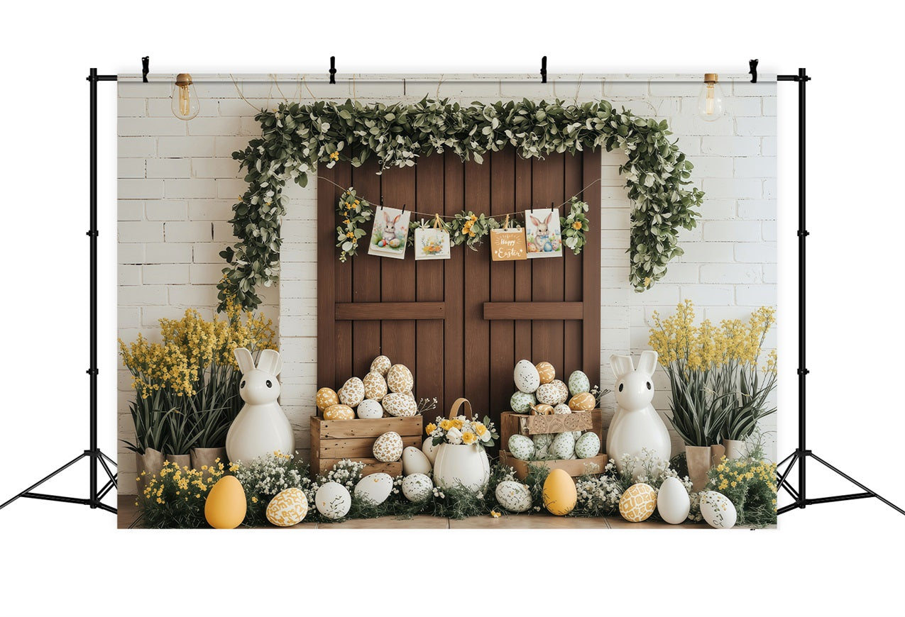 Backdrop Easter Spring Greenery Bunny Easter Decor Backdrop UK BRP1-228