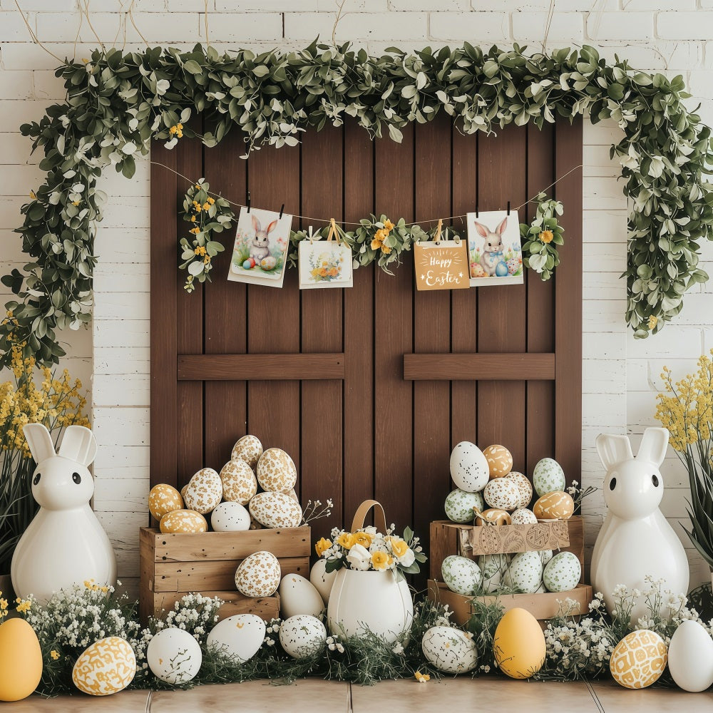 Backdrop Easter Spring Greenery Bunny Easter Decor Backdrop UK BRP1-228