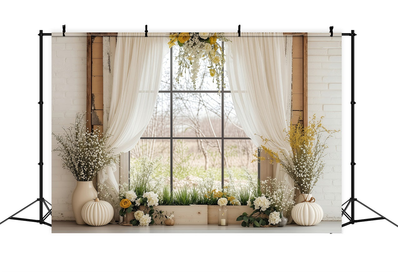 Easter Photoshoot Backdrop Spring Window Blooming Backdrop UK BRP1-230