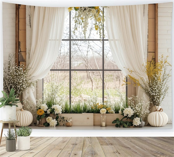 Easter Photoshoot Backdrop Spring Window Blooming Backdrop UK BRP1-230