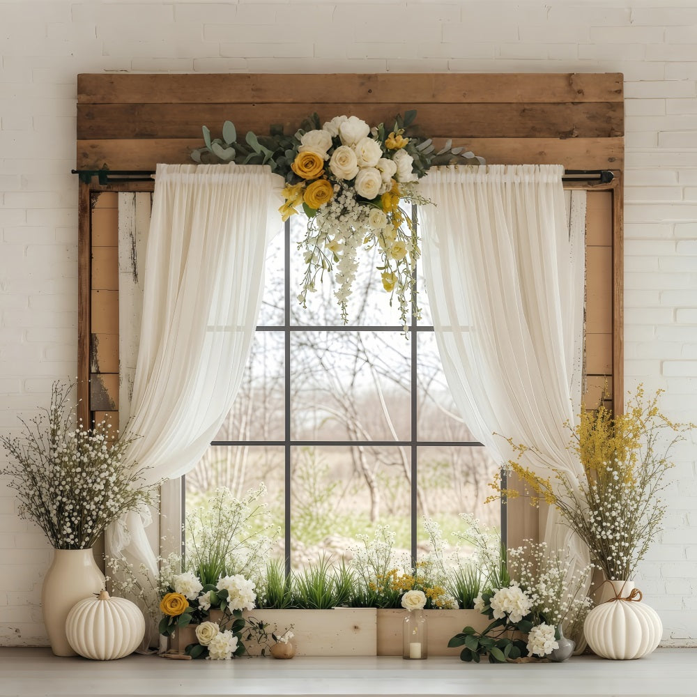 Easter Photoshoot Backdrop Spring Window Blooming Backdrop UK BRP1-230