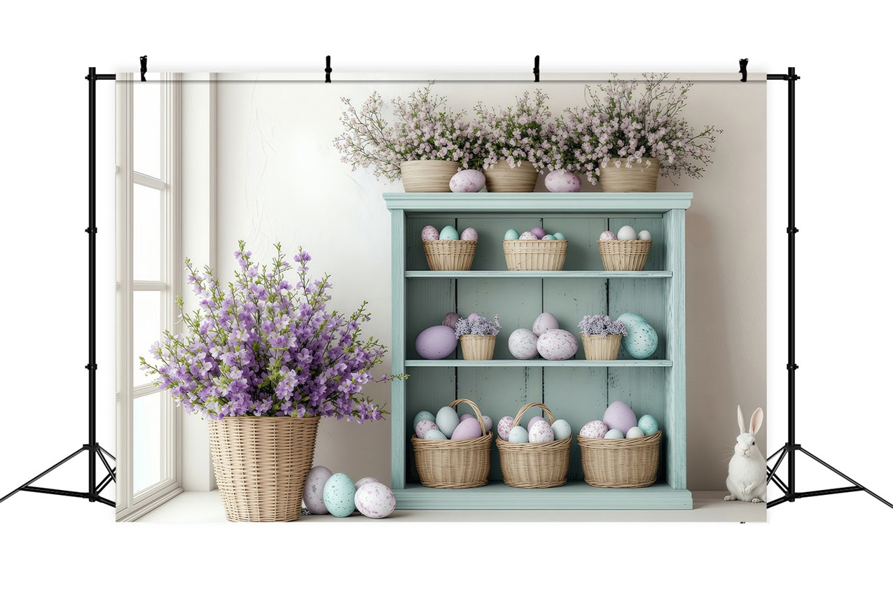 Backdrop For Easter Rustic Corner Bunny Eggs Backdrop UK BRP1-233