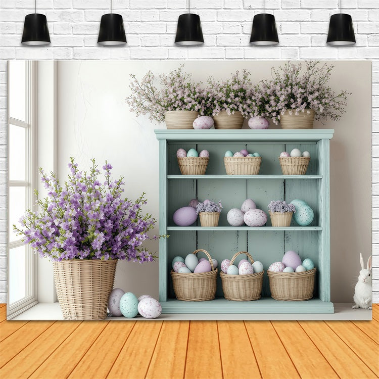 Backdrop For Easter Rustic Corner Bunny Eggs Backdrop UK BRP1-233