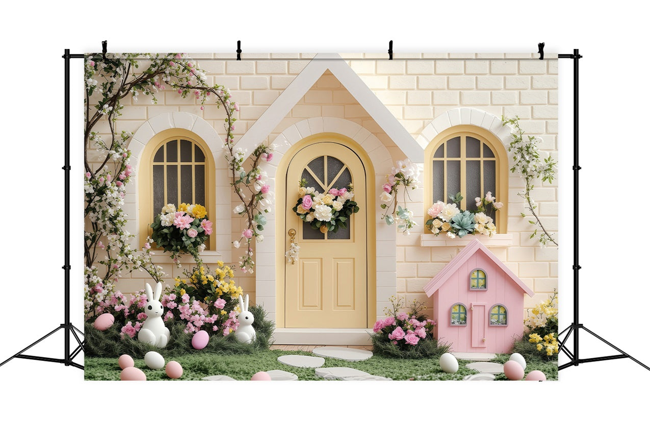 Easter Backdrop Pictures Sunny Yellow Door Wonderland Backdrop UK BRP1-239