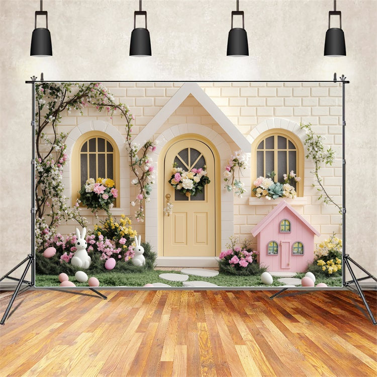 Easter Backdrop Pictures Sunny Yellow Door Wonderland Backdrop UK BRP1-239