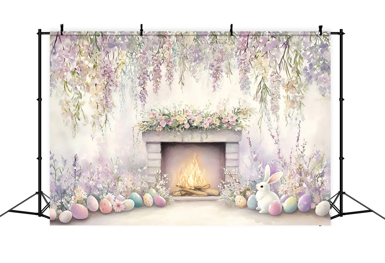 Easter Backdrop Images Pastel Bunny Fireplace Backdrop UK BRP1-240