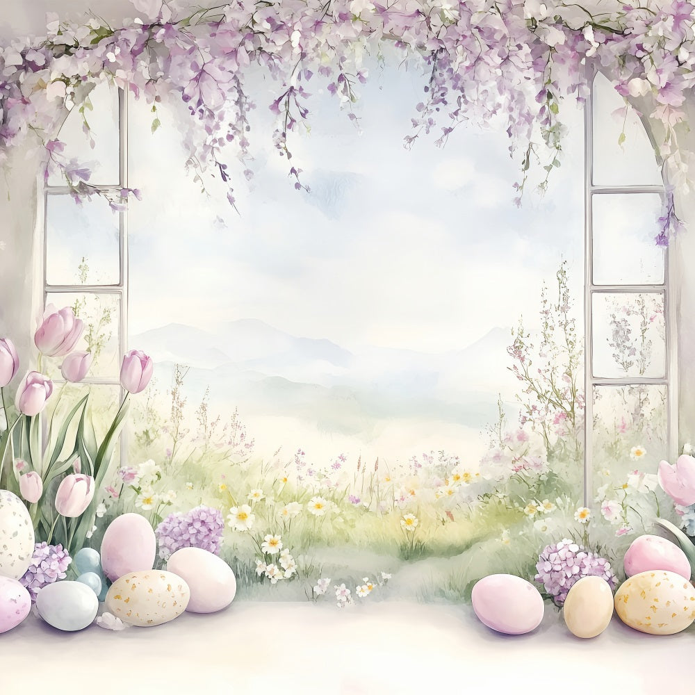 Photo Shoot Easter Backdrop Pastel Tulip Egg Backdrop UK BRP1-241