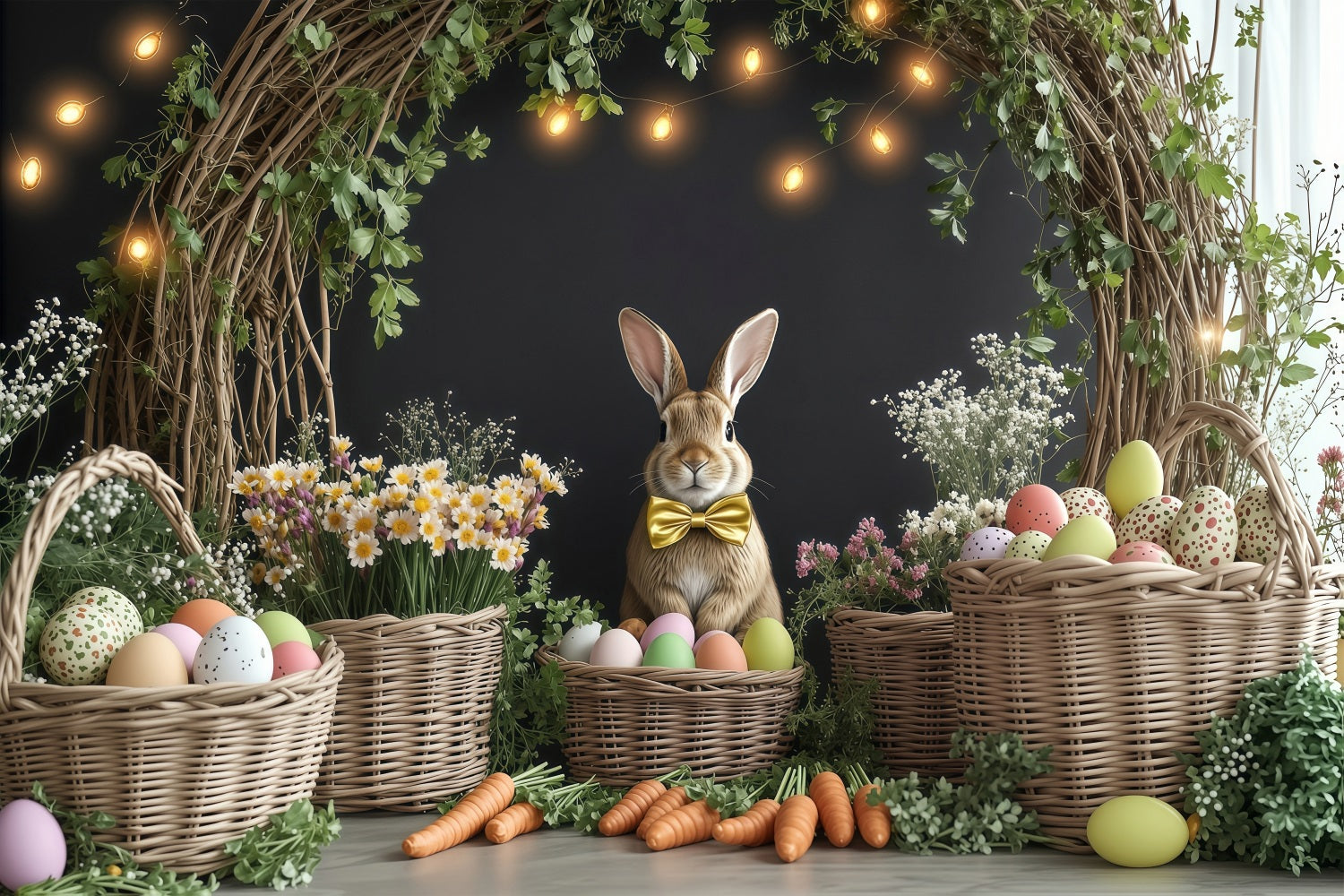 Easter Picture Backdrops Egg Basket Rabbit Decor Backdrop UK BRP1-247