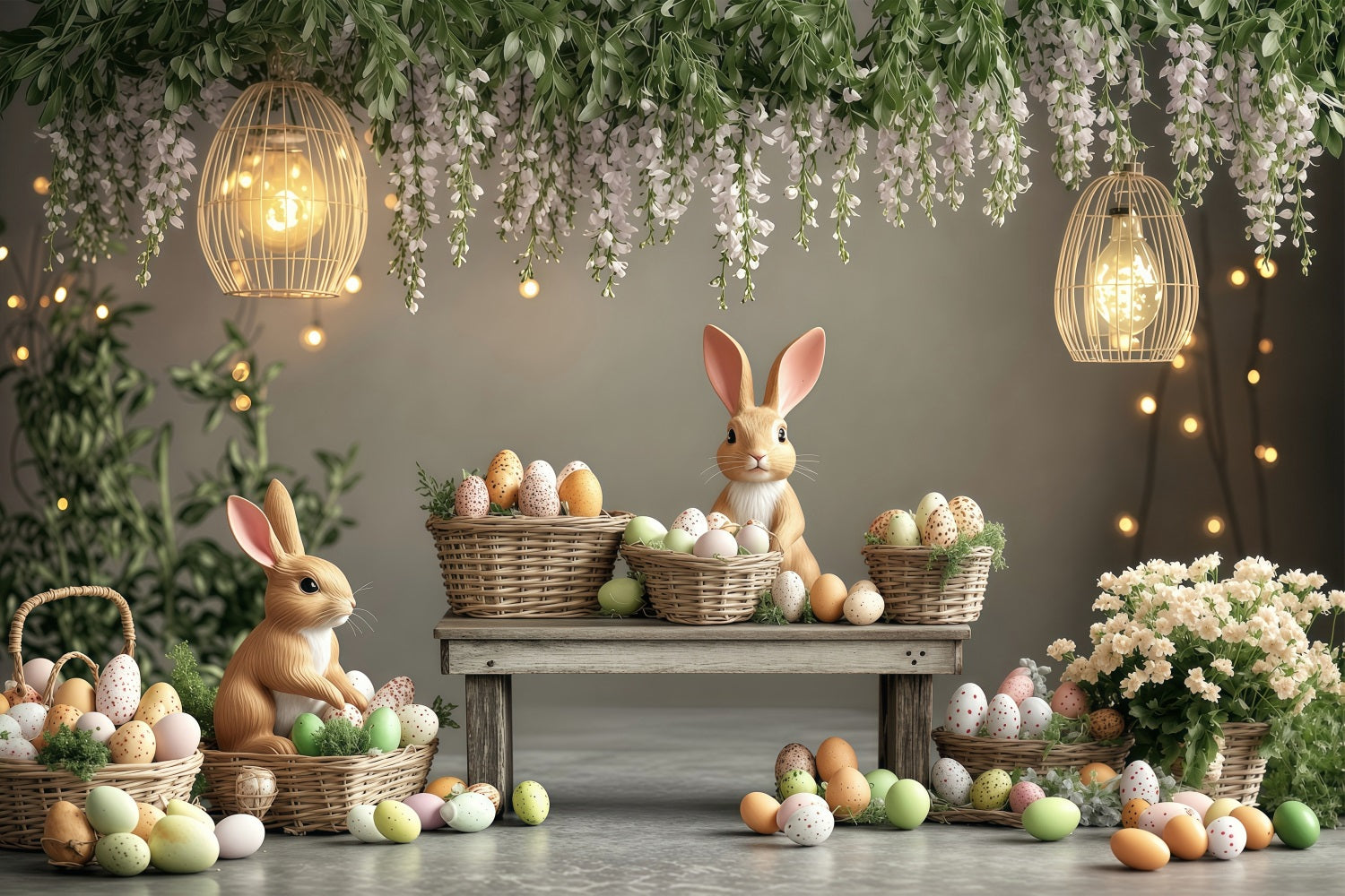 Easter Pictures Backdrop Pastel Scene Bunny Backdrop UK BRP1-248