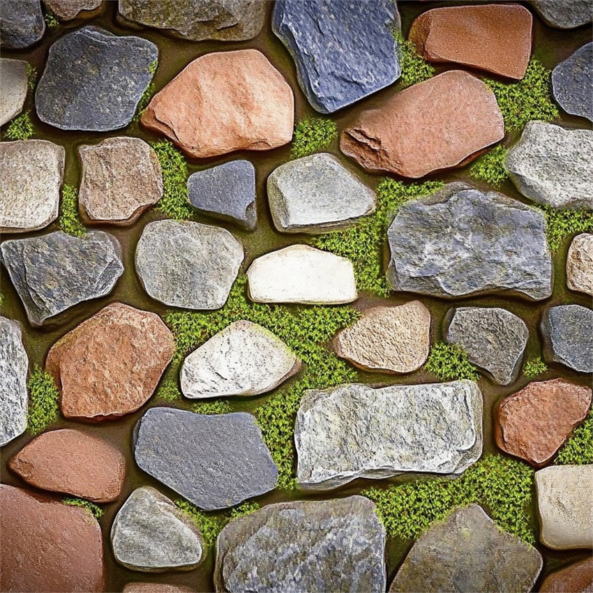 Floor Backdrop Photography Mixed Stone Patterns Moss Floor Backdrop UK BRP1-25