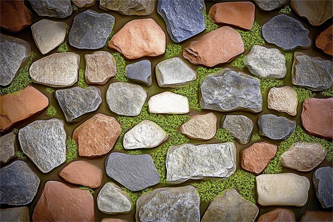 Floor Backdrop Photography Mixed Stone Patterns Moss Floor Backdrop UK BRP1-25